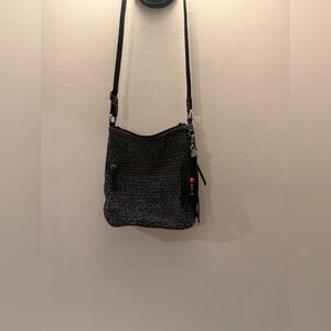 Sak Lucia Black Crochet Crossbody Bag